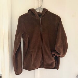 Brown Fleece Zip-Up Hoodie